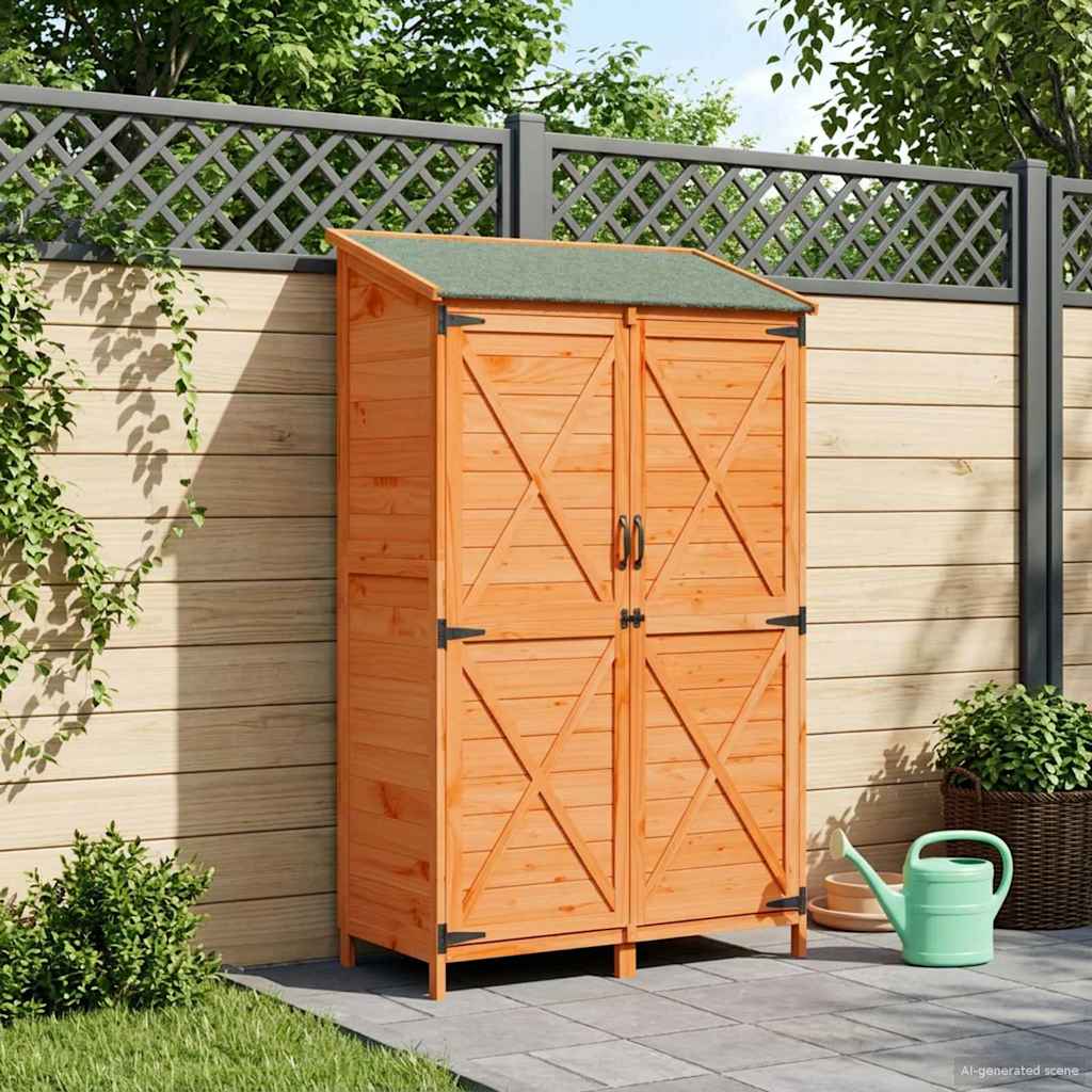 vidaXL Shed ogrodowy brązowy 106 x 56 x 176,5 cm Drewno Świerkowe