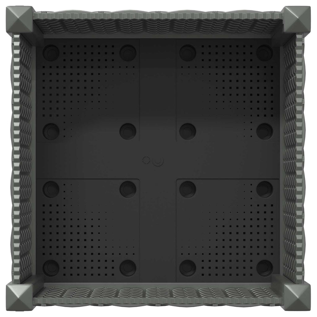 vidaXL Donica ogrodowa na kółkach jasnoszary 40 x 40 x 33 cm PP