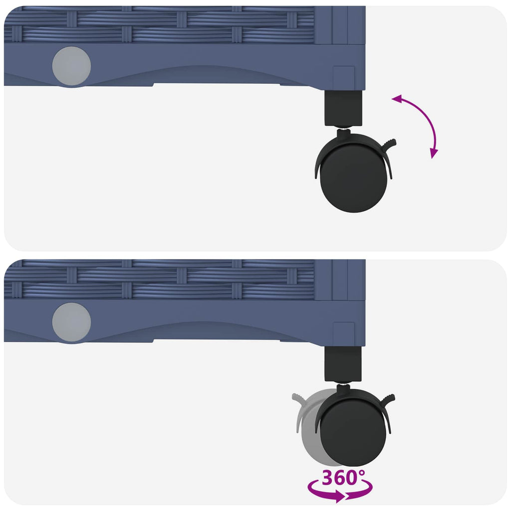vidaXL Donica ogrodowa z nawadnianiem i kółkami 4 szt. Szary PP