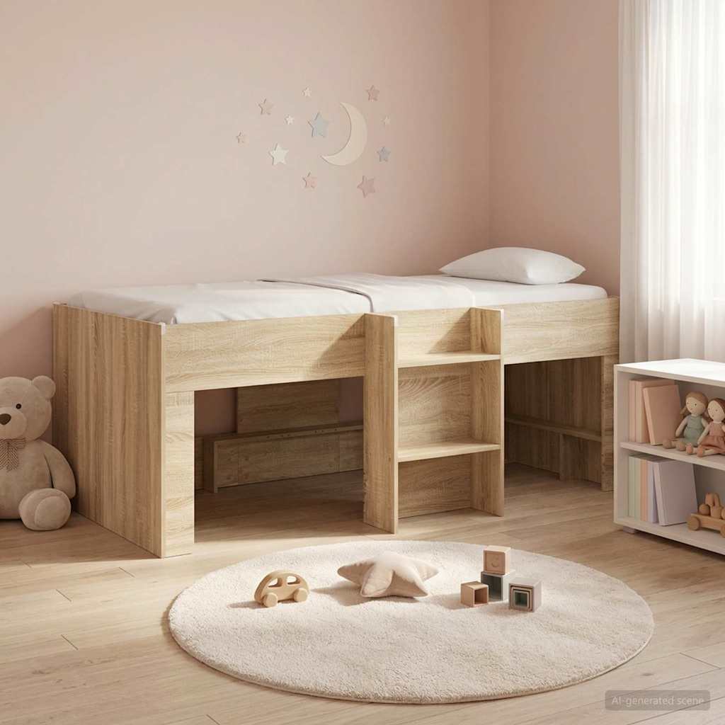 vidaXL Łóżko piętrowe dla dzieci 2 pcs Sonoma 203 x 101,1 x 68,5 cm