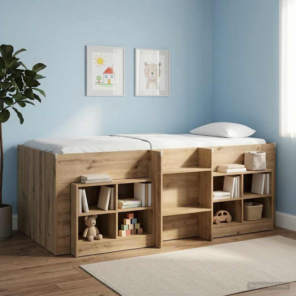 vidaXL Łóżko piętrowe dla dzieci 2 pcs Dąb artisian