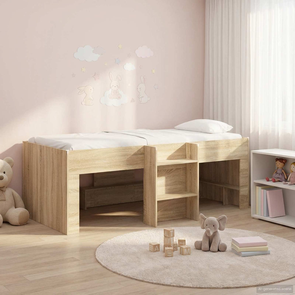 vidaXL Łóżko piętrowe dla dzieci 2 pcs dąb Sonoma 90 x 200 cm