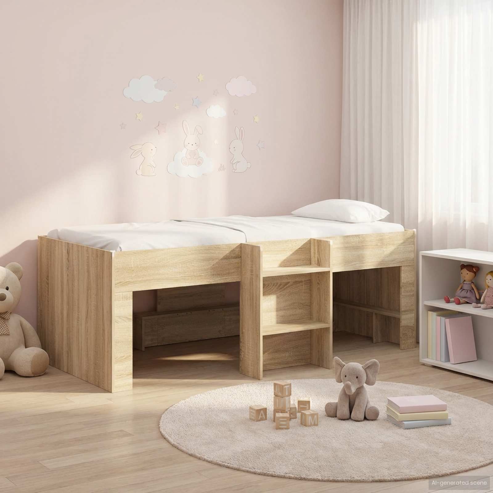 vidaXL Łóżko piętrowe dla dzieci 2 pcs dąb Sonoma 90 x 200 cm