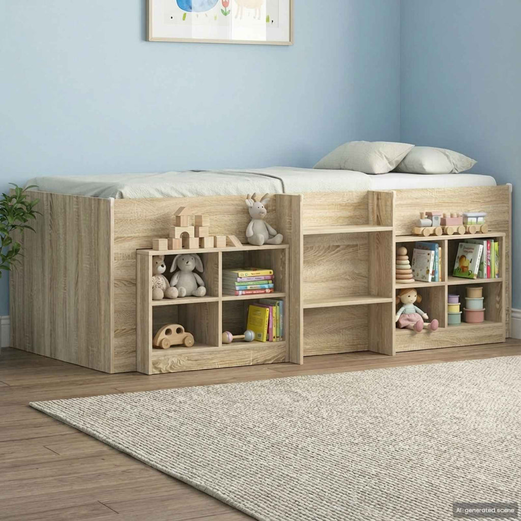 vidaXL Łóżko piętrowe dla dzieci 2 pcs dąb Sonoma 90 x 200 cm