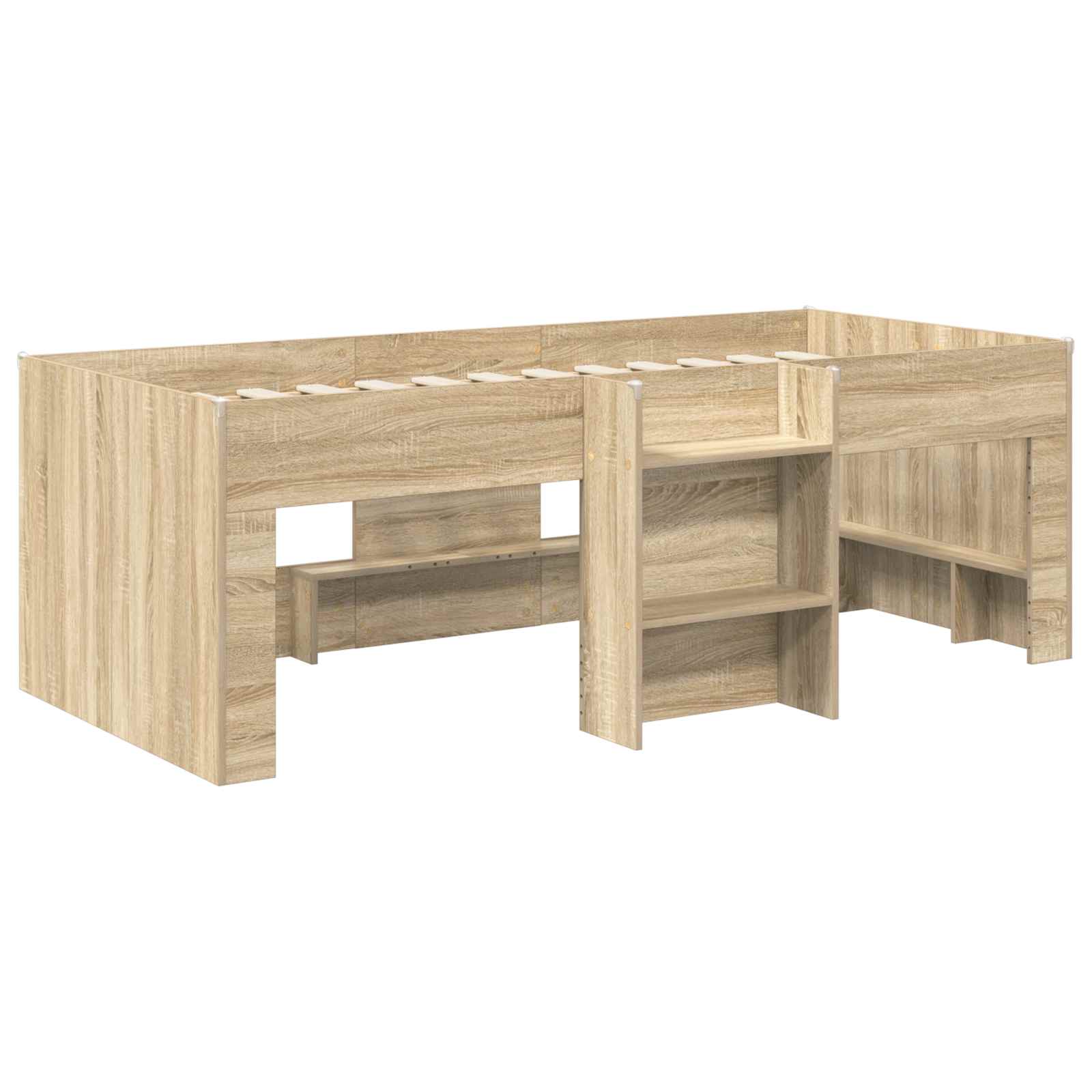 vidaXL Łóżko piętrowe dla dzieci 2 pcs dąb Sonoma 90 x 200 cm