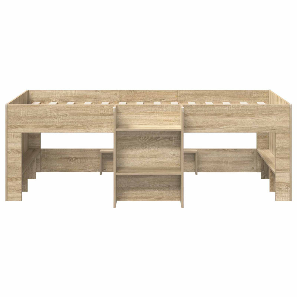 vidaXL Łóżko piętrowe dla dzieci 2 pcs dąb Sonoma 90 x 200 cm