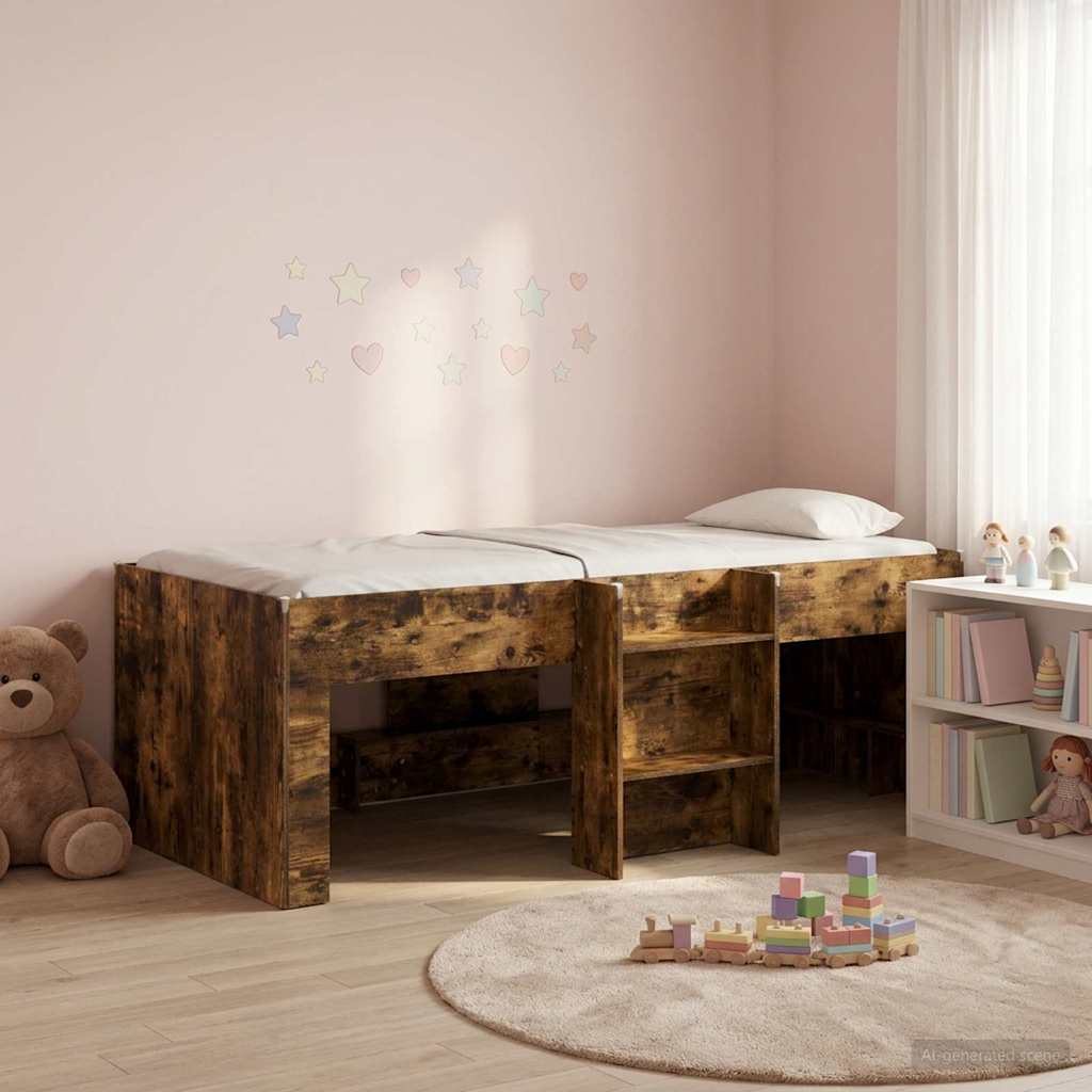vidaXL Łóżko piętrowe dla dzieci 2 pcs Dąb wędzony 90 x 200 cm