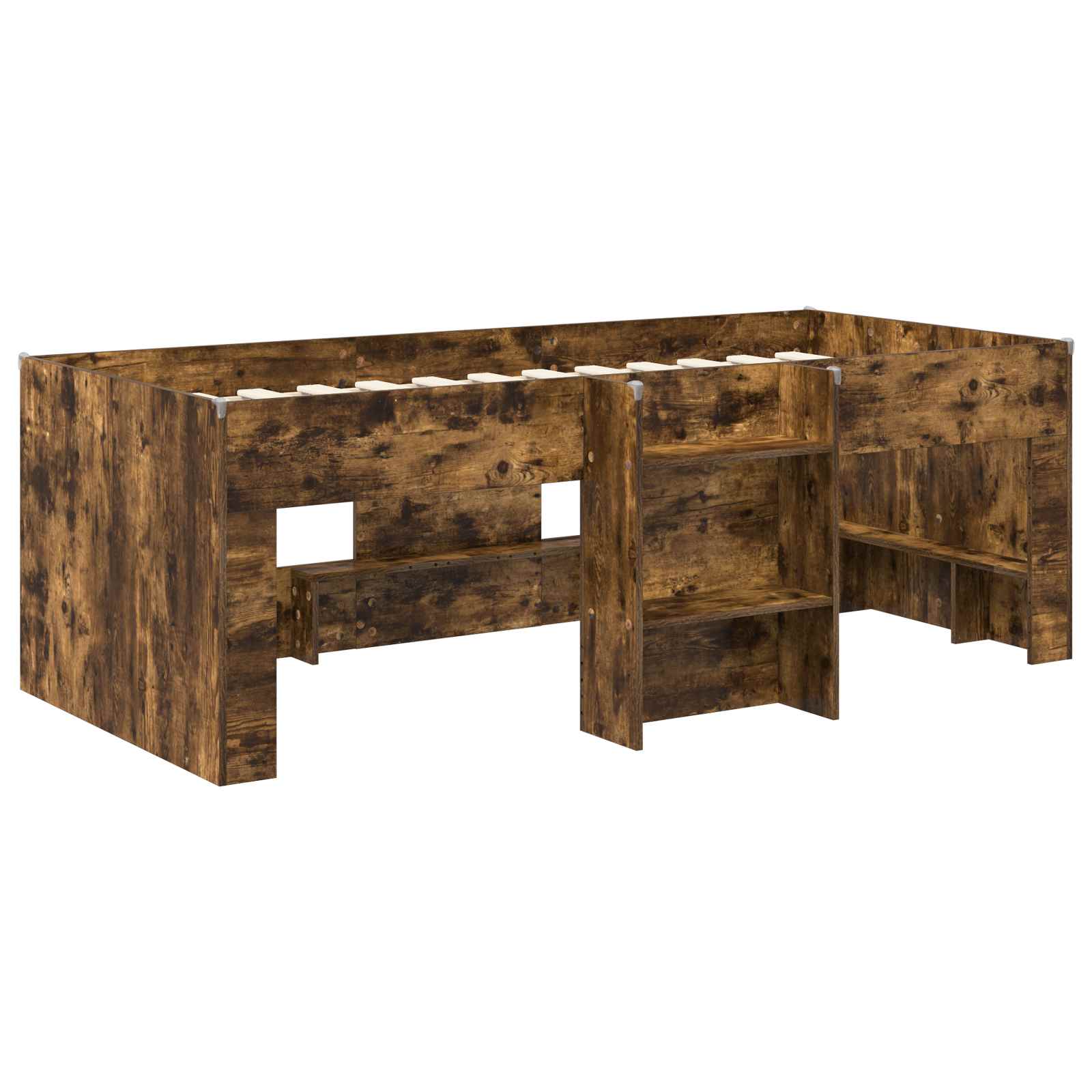 vidaXL Łóżko piętrowe dla dzieci 2 pcs Dąb wędzony 90 x 200 cm