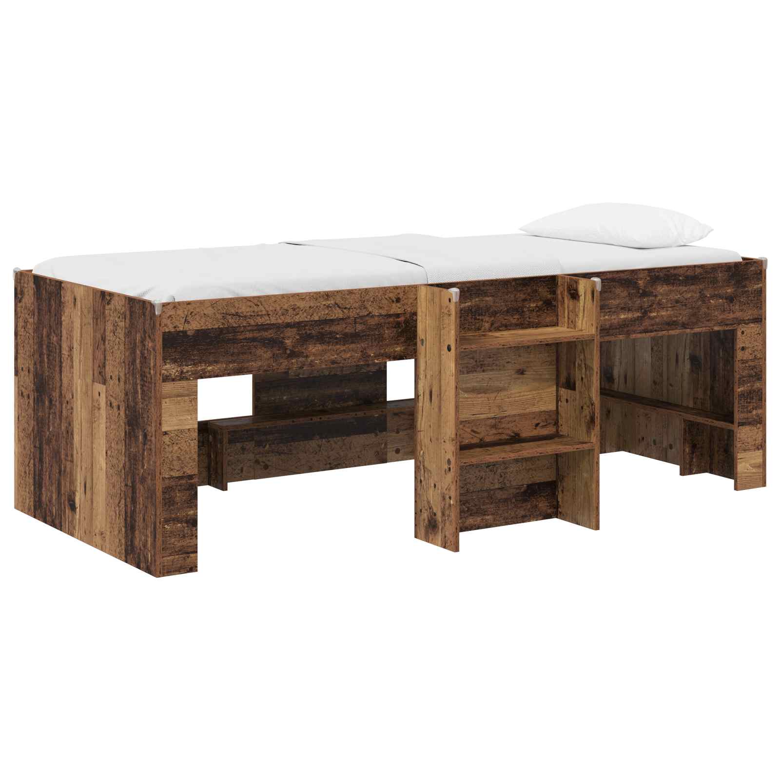 vidaXL Łóżko piętrowe dla dzieci 2 pcs stare drewno 90 x 200 cm