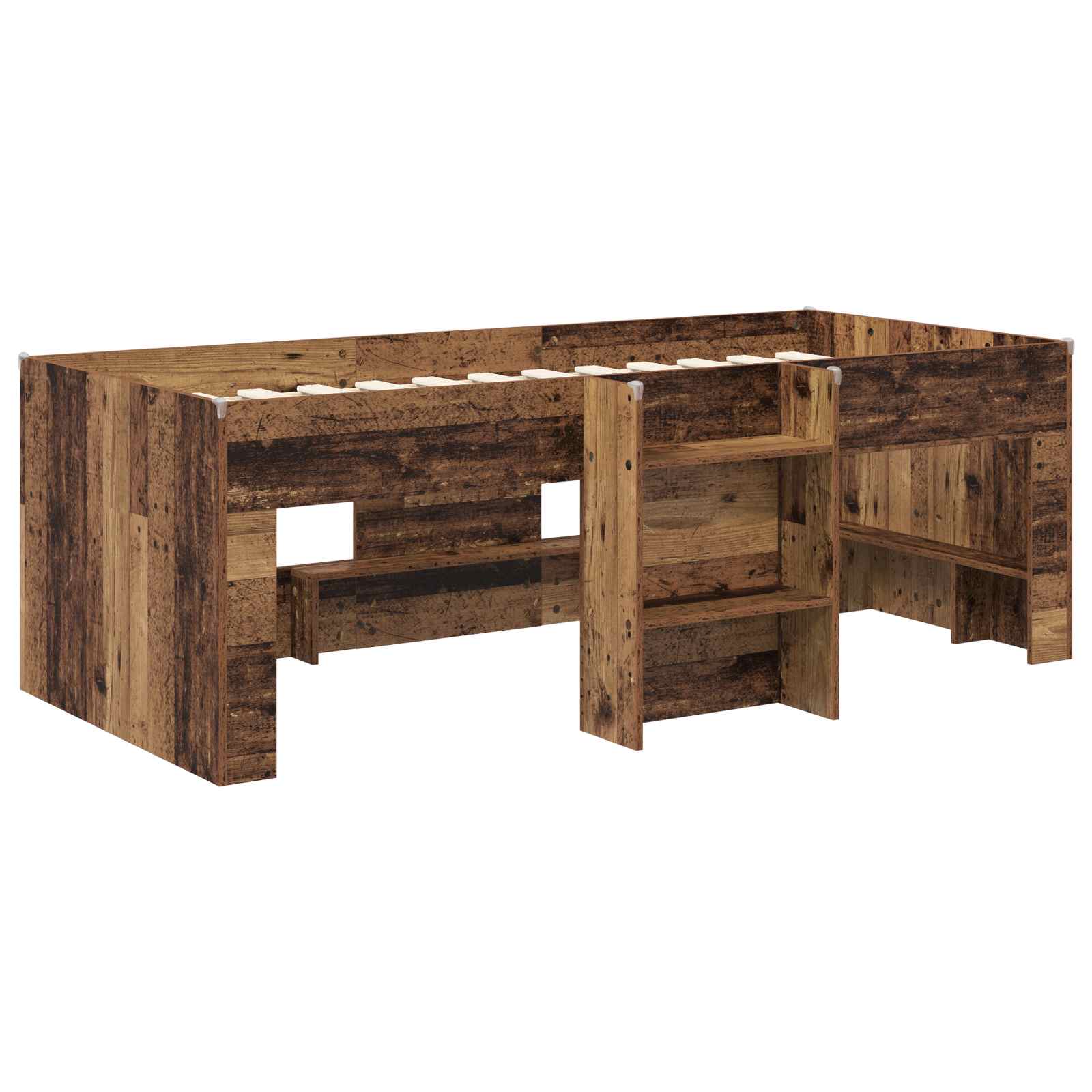 vidaXL Łóżko piętrowe dla dzieci 2 pcs stare drewno 90 x 200 cm
