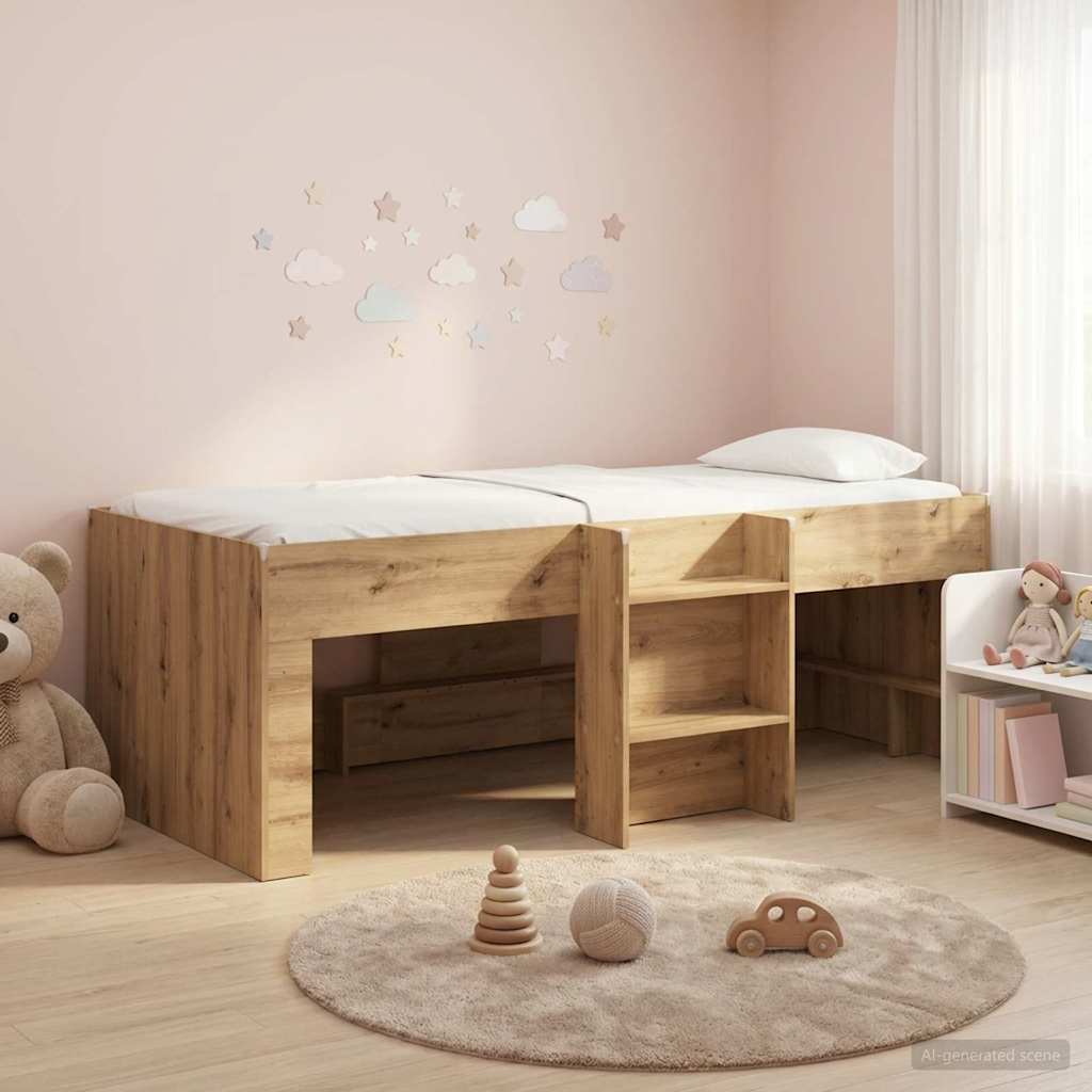 vidaXL Łóżko piętrowe dla dzieci 2 pcs Dąb artisan 90 x 200 cm
