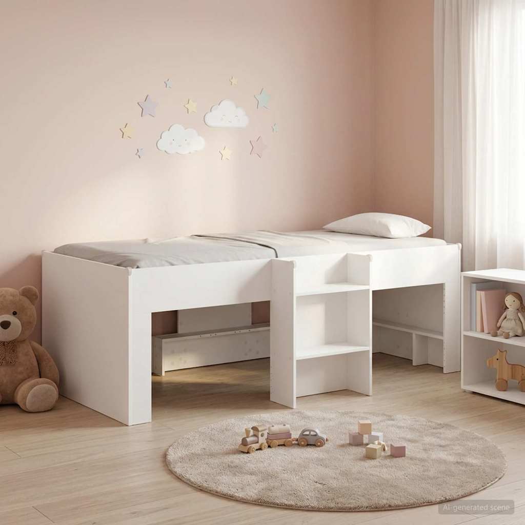 vidaXL Łóżko piętrowe dla dzieci 2 pcs Biały 98,5 x 200 cm