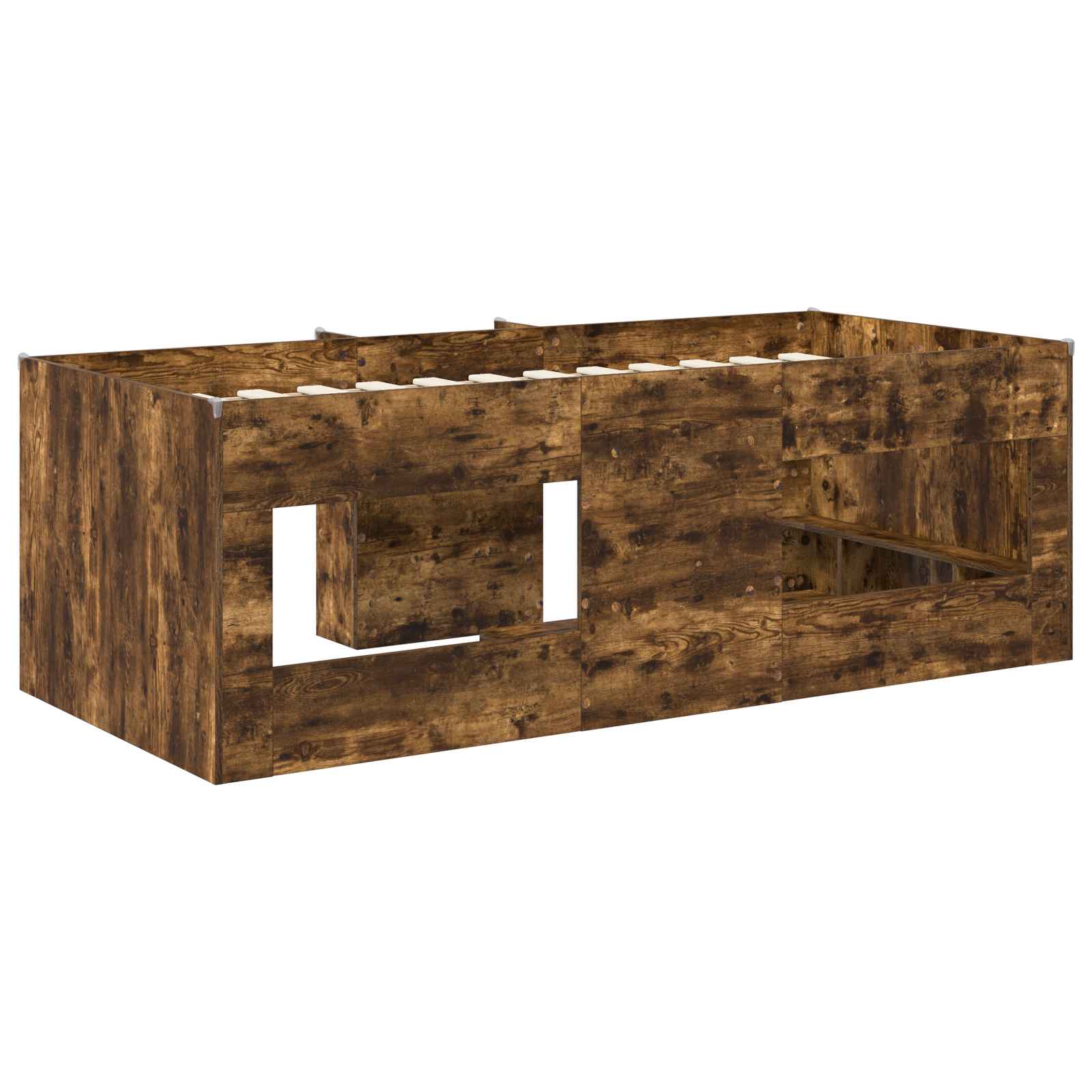 vidaXL Łóżko piętrowe dla dzieci 2 pcs Dąb wędzony 98,5 x 200 cm