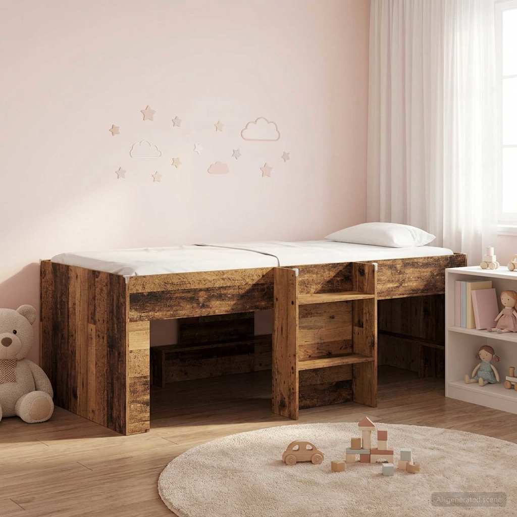 vidaXL Łóżko piętrowe dla dzieci 2 pcs stare drewno 98,5 x 200 cm