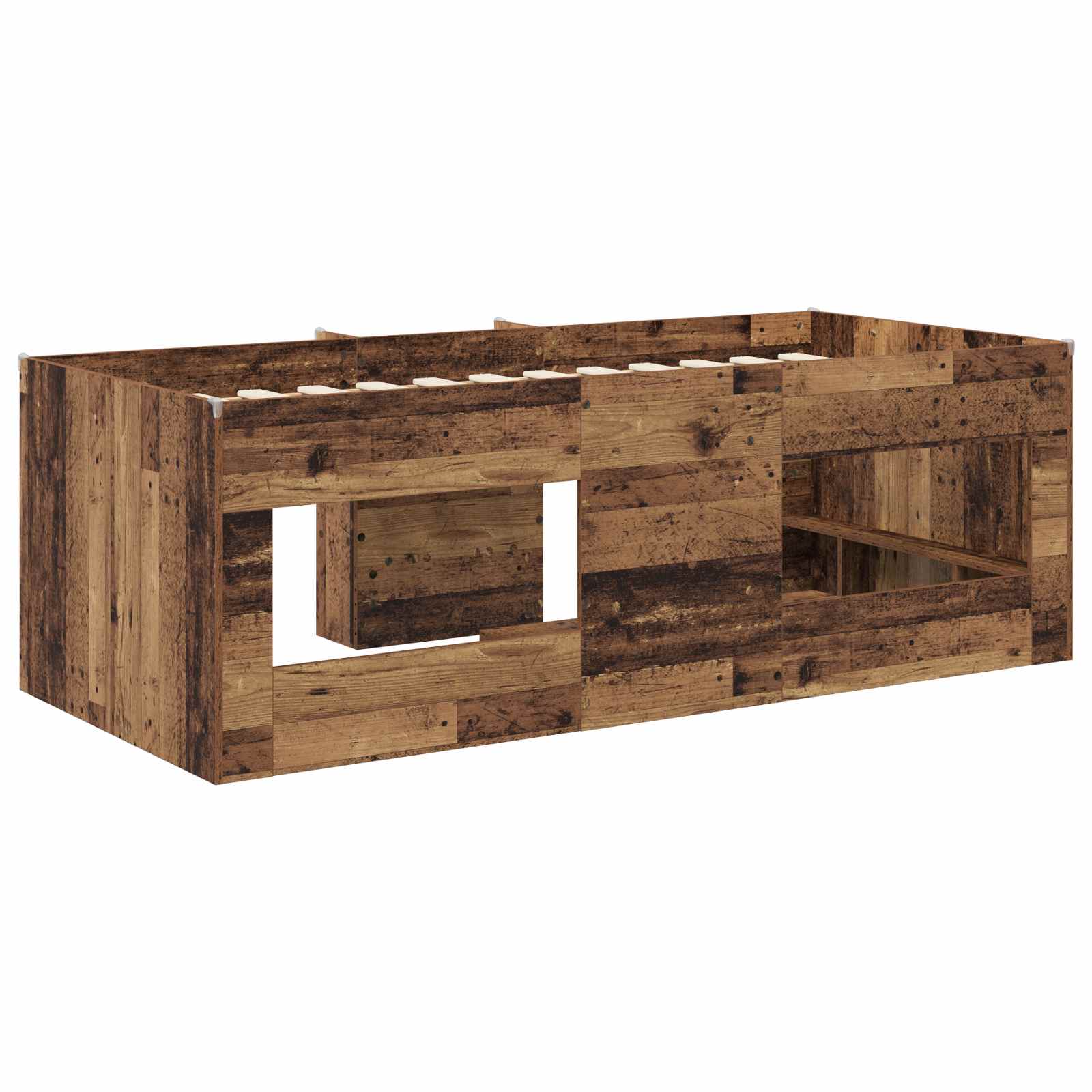 vidaXL Łóżko piętrowe dla dzieci 2 pcs stare drewno 98,5 x 200 cm