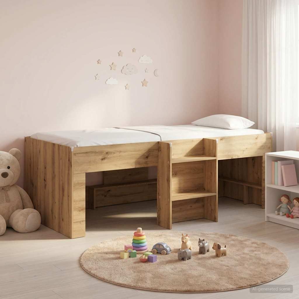 vidaXL Łóżko piętrowe dla dzieci 2 pcs Dąb artisan 98,5 x 200 cm