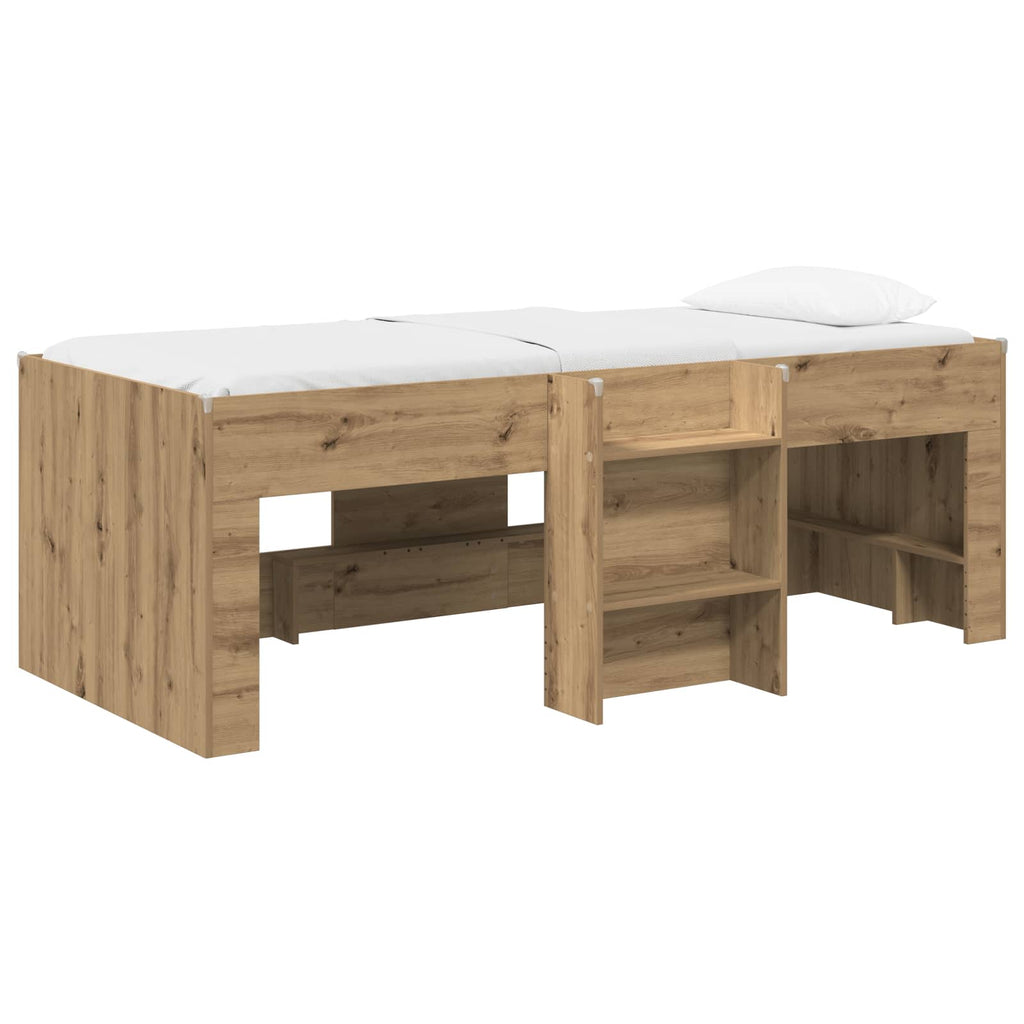vidaXL Łóżko piętrowe dla dzieci 2 pcs Dąb artisan 98,5 x 200 cm