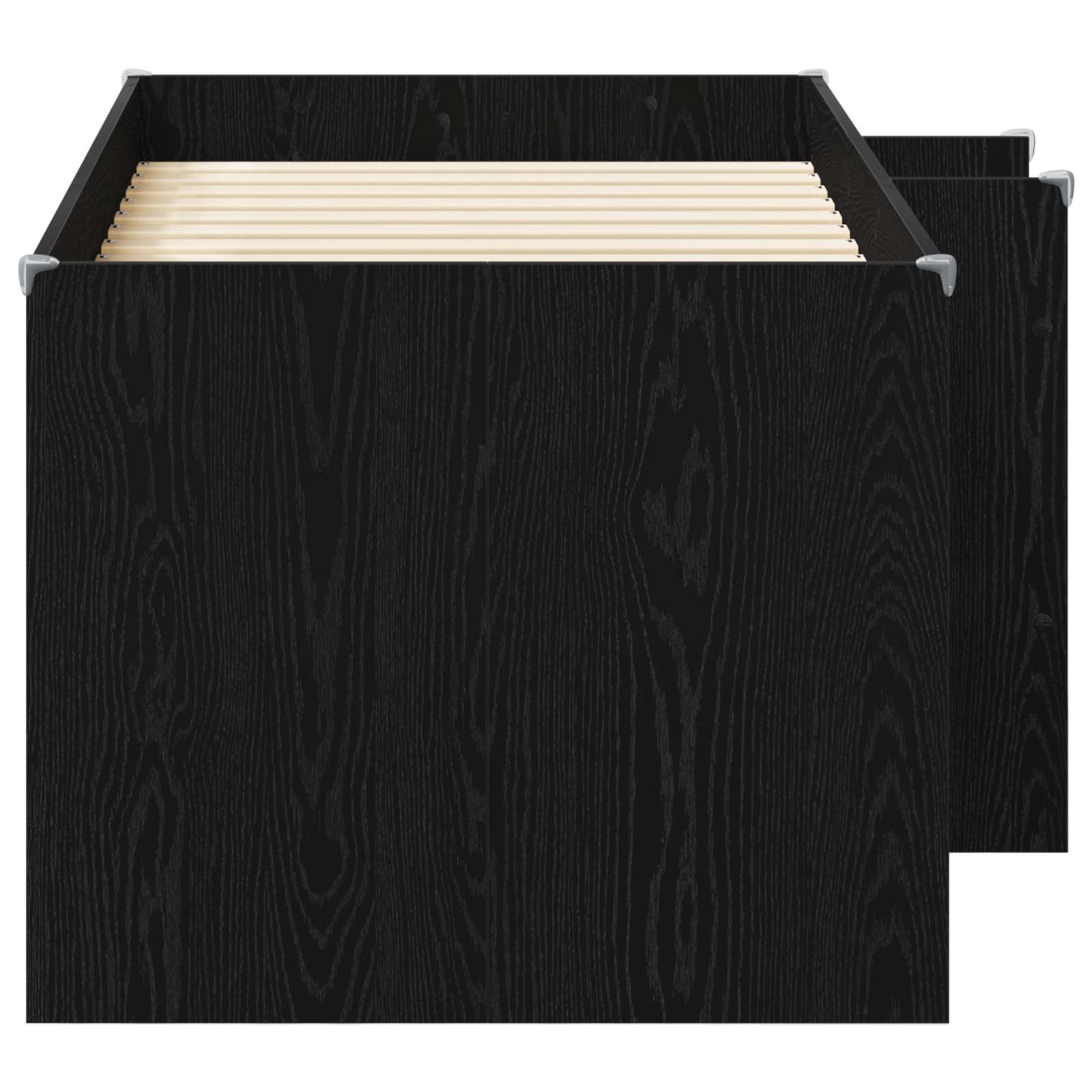 vidaXL Łóżko piętrowe dla dzieci 2 pcs Czarny dąb Drewno inżynieryjne