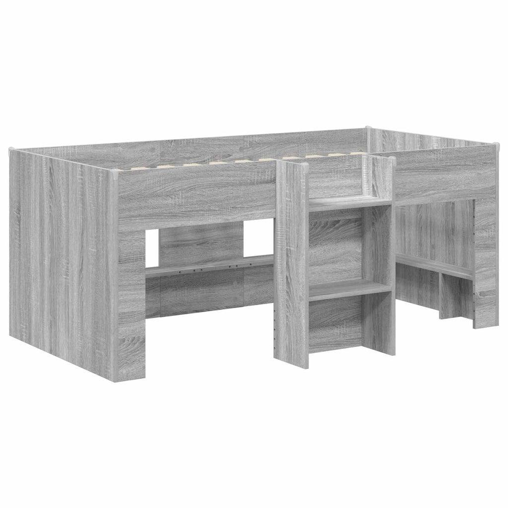 vidaXL Łóżko piętrowe dla dzieci 2 pcs Szary Sonoma