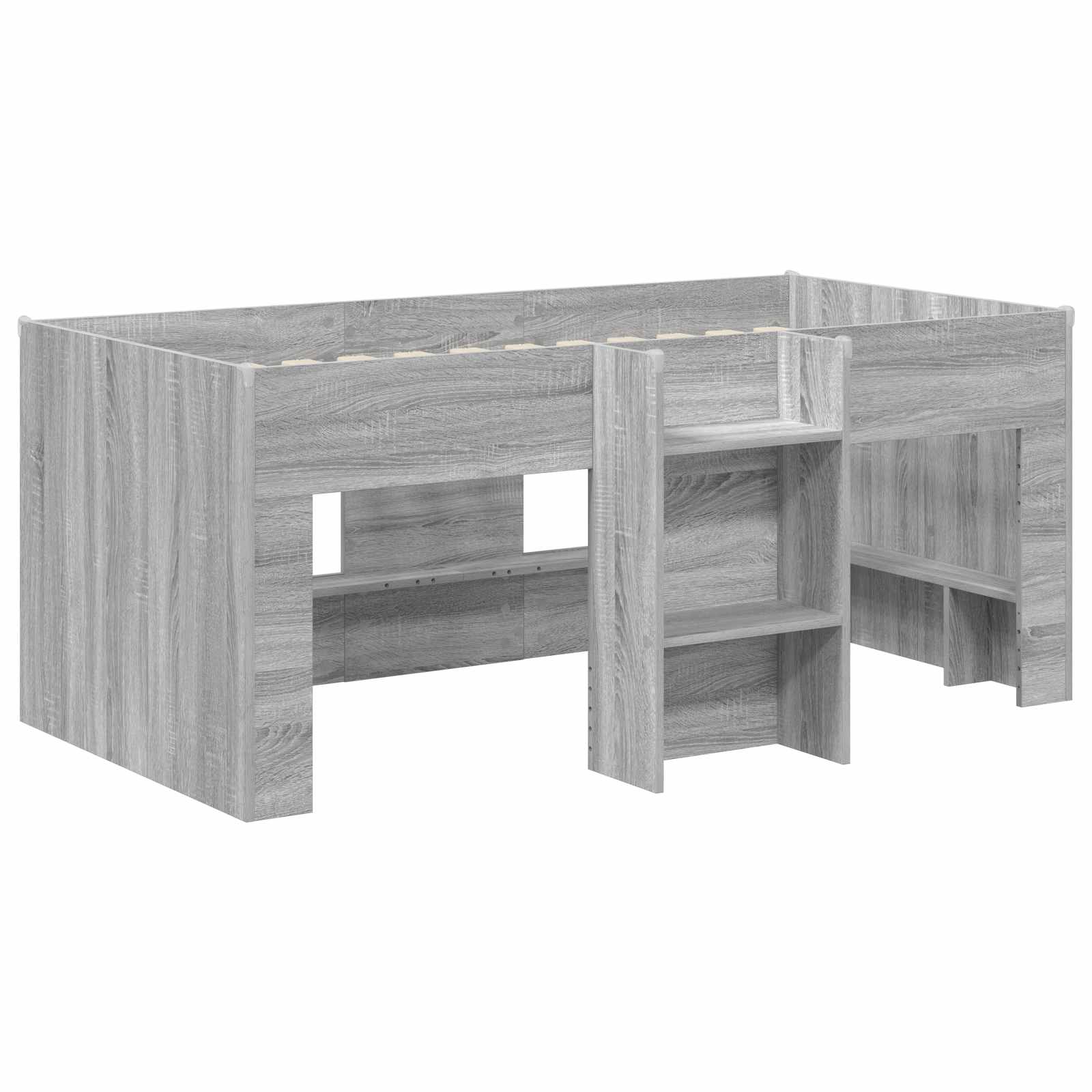 vidaXL Łóżko piętrowe dla dzieci 2 pcs Szary Sonoma