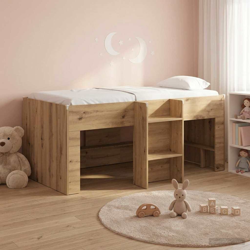 vidaXL Łóżko piętrowe dla dzieci 2 pcs Dąb artisian