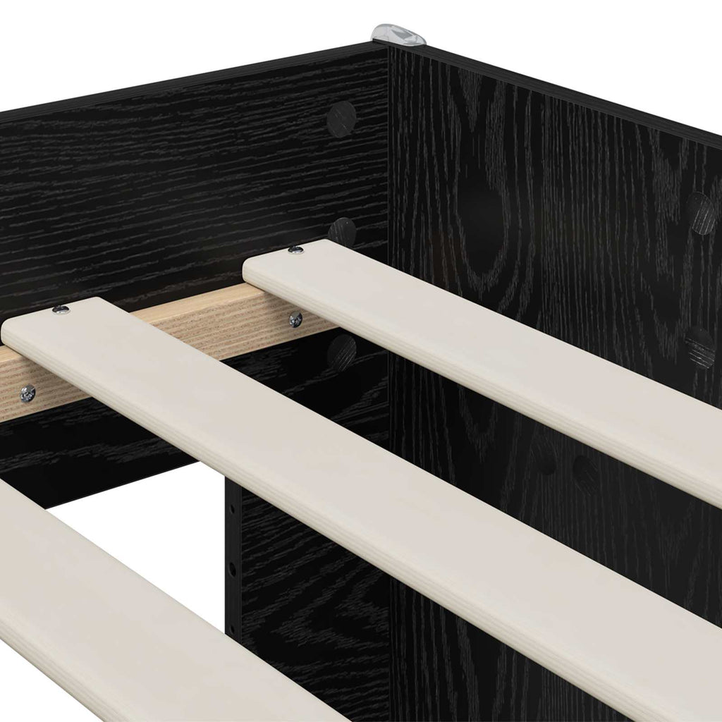 vidaXL Łóżko piętrowe dla dzieci 2 pcs Czarny dąb 90 x 190 cm