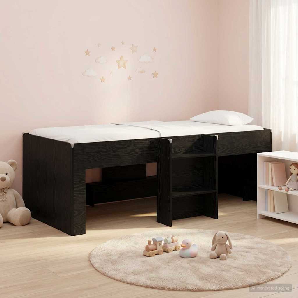 vidaXL Łóżko piętrowe dla dzieci 2 pcs Czarny dąb 90 x 190 cm