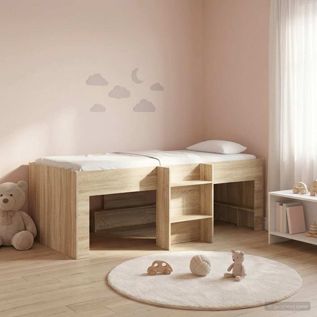 vidaXL Łóżko piętrowe dla dzieci 2 pcs dąb Sonoma 90 x 190 cm