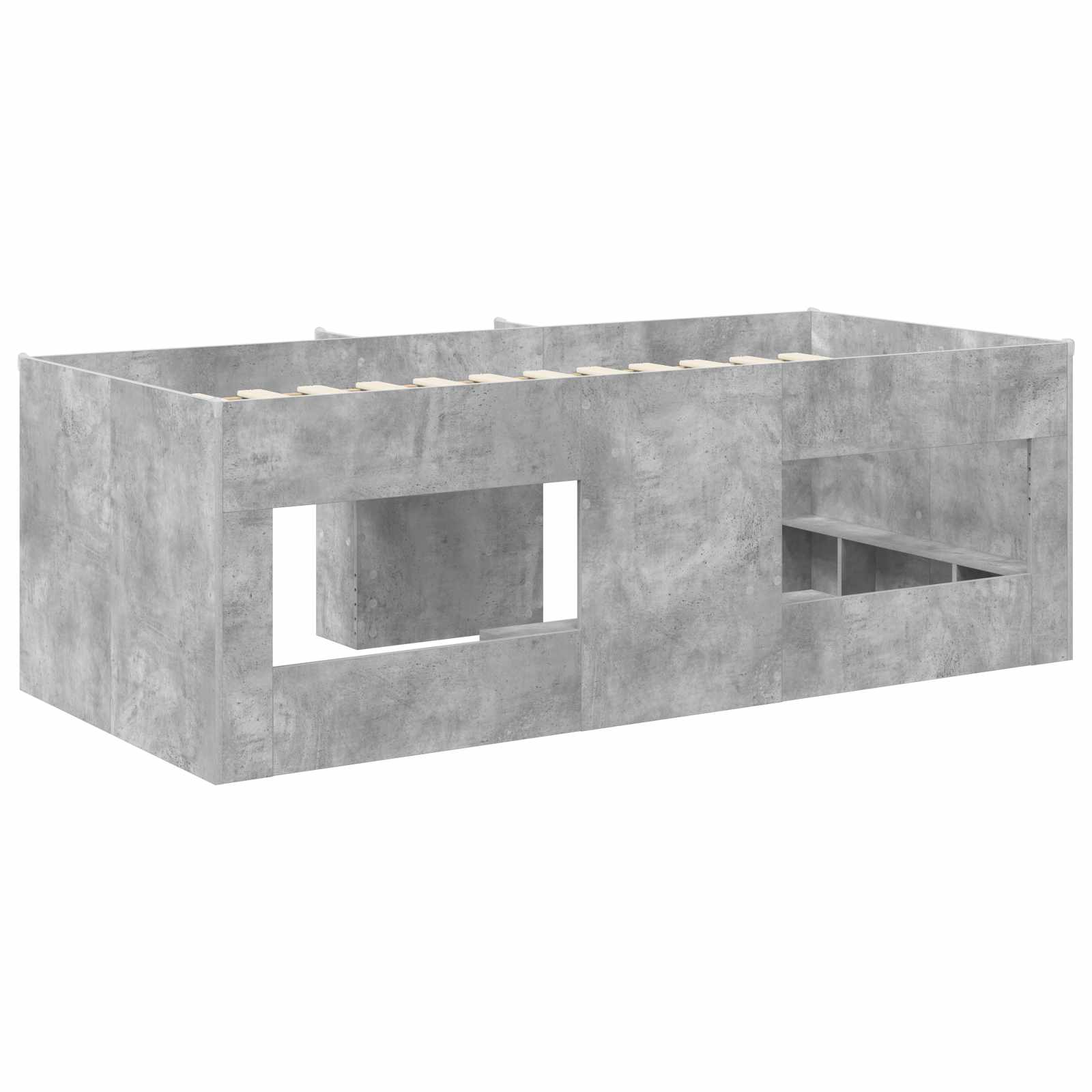 vidaXL Łóżko piętrowe dla dzieci 2 pcs Betonowy szary 90 x 190 cm