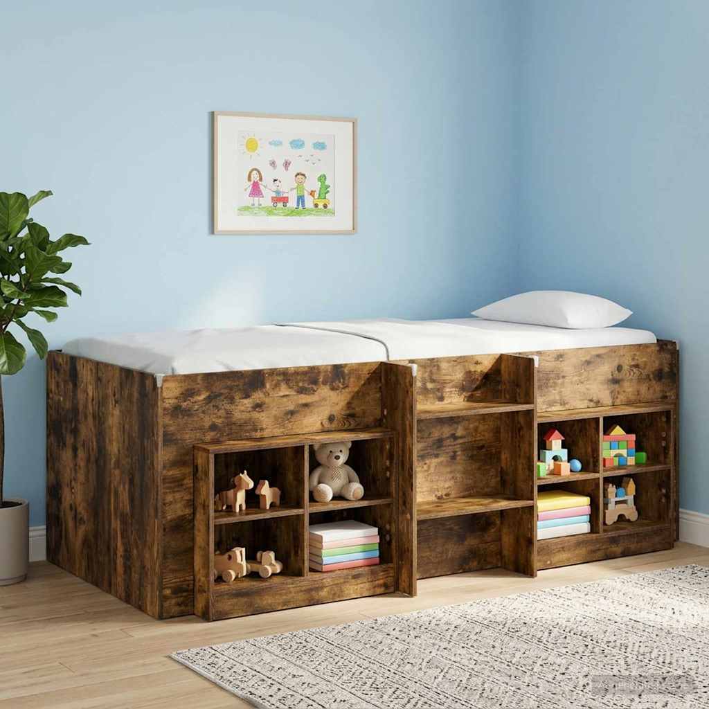 vidaXL Łóżko piętrowe dla dzieci 2 pcs Dąb wędzony 90 x 190 cm