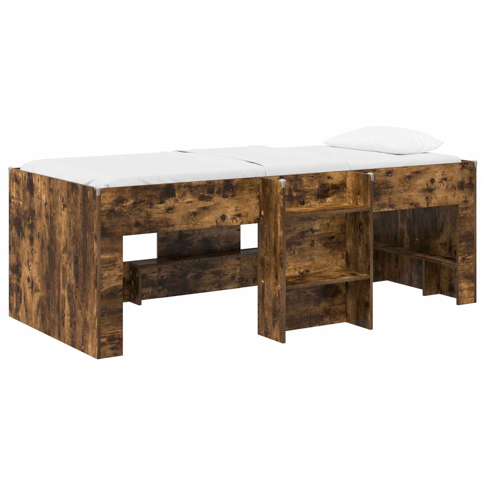vidaXL Łóżko piętrowe dla dzieci 2 pcs Dąb wędzony 90 x 190 cm