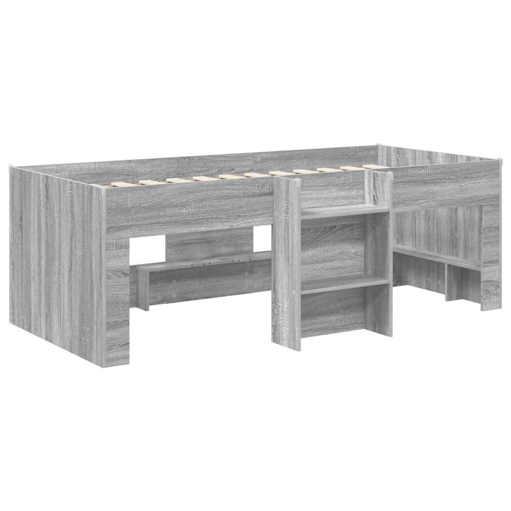 vidaXL Łóżko piętrowe dla dzieci 2 pcs Szary Sonoma 90 x 190 cm