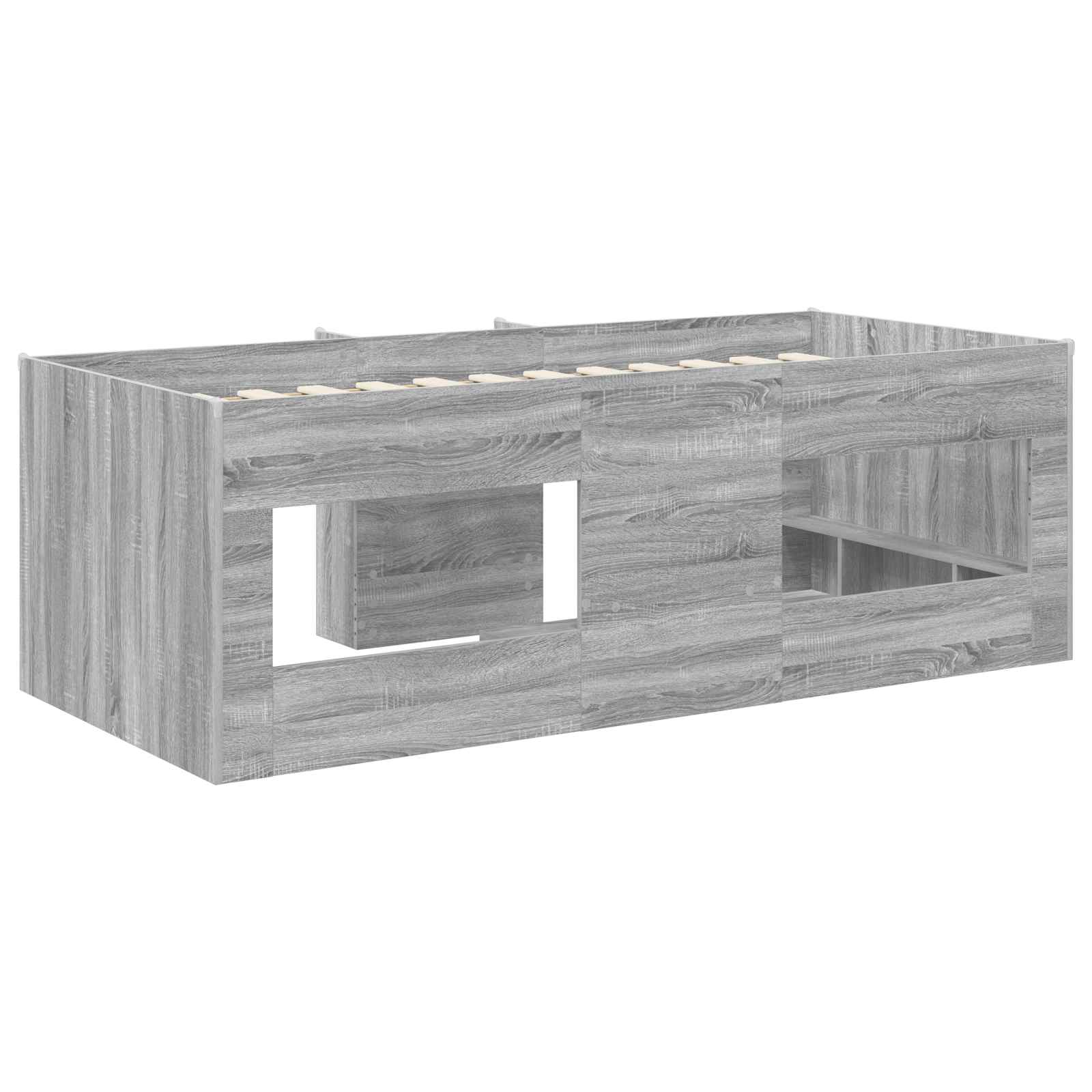vidaXL Łóżko piętrowe dla dzieci 2 pcs Szary Sonoma 90 x 190 cm