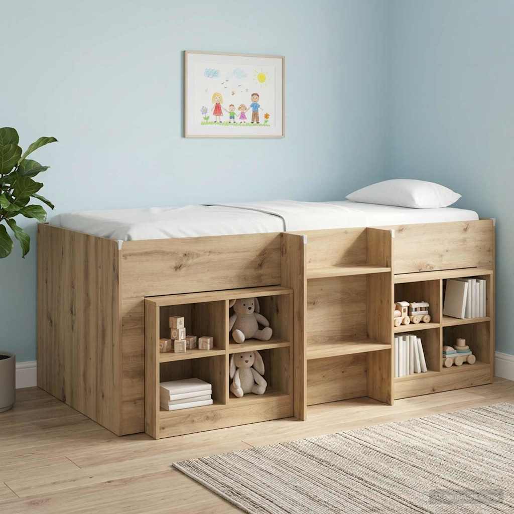 vidaXL Łóżko piętrowe dla dzieci 2 pcs Dąb artisan 90 x 190 cm