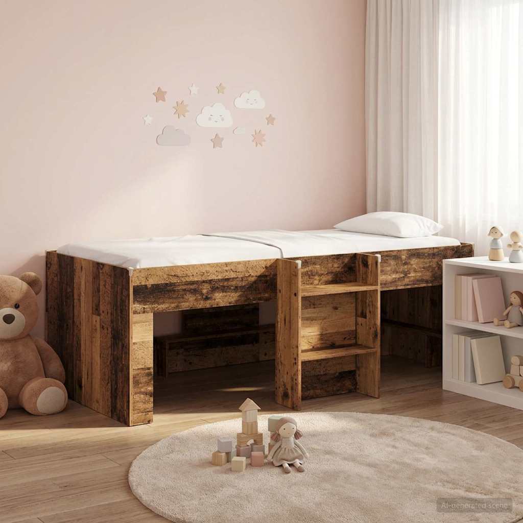vidaXL Łóżko piętrowe dla dzieci 2 pcs Stare drewno