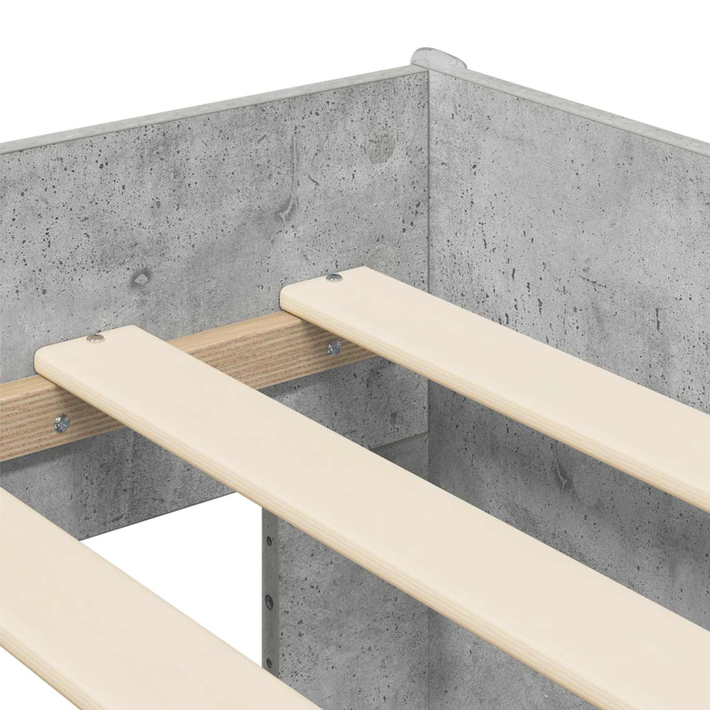 vidaXL Łóżko dziecięce z miejscem do przechowywania Betonowy szary