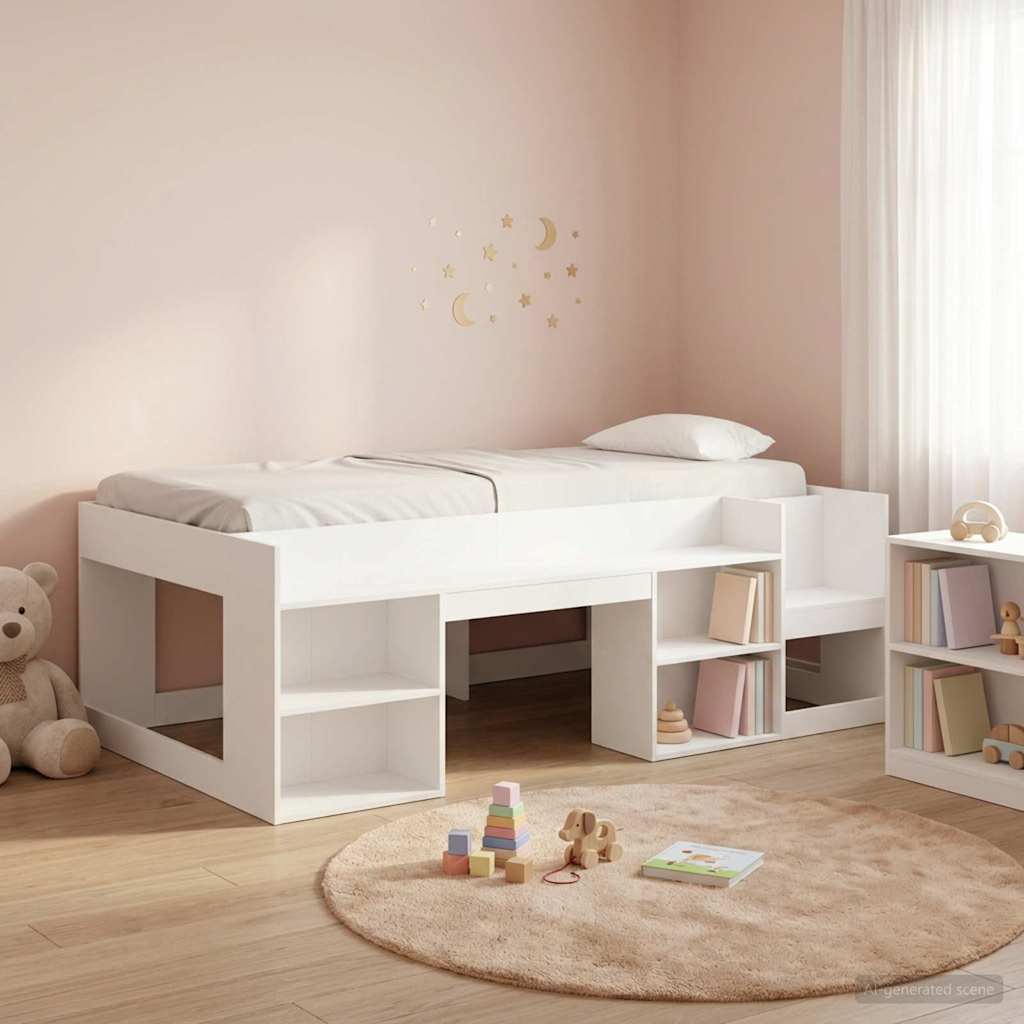 vidaXL Łóżko dziecięce z miejscem do przechowywania Biały 75 x 190 cm