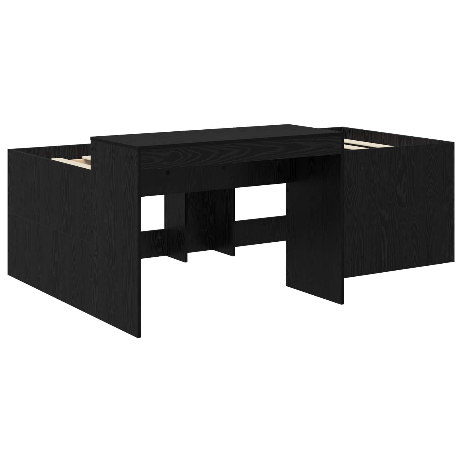 vidaXL Pojedyncze łóżko dla dzieci z biurkiem Czarny 80 x 200 cm