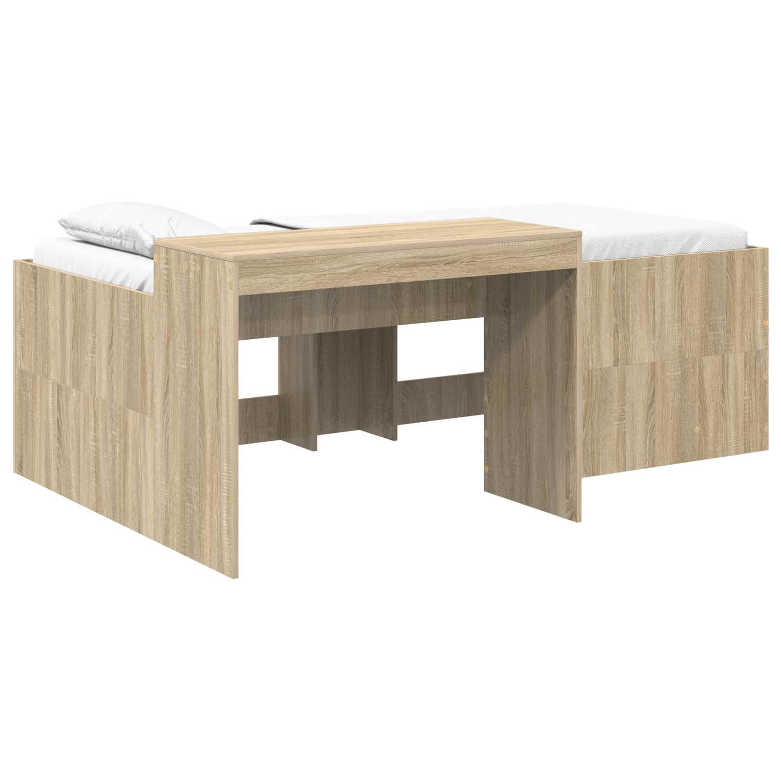 vidaXL Pojedyncze łóżko dla dzieci z biurkiem dąb Sonoma 80 x 200 cm