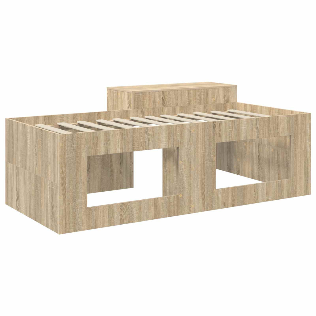 vidaXL Pojedyncze łóżko dla dzieci z biurkiem dąb Sonoma 80 x 200 cm