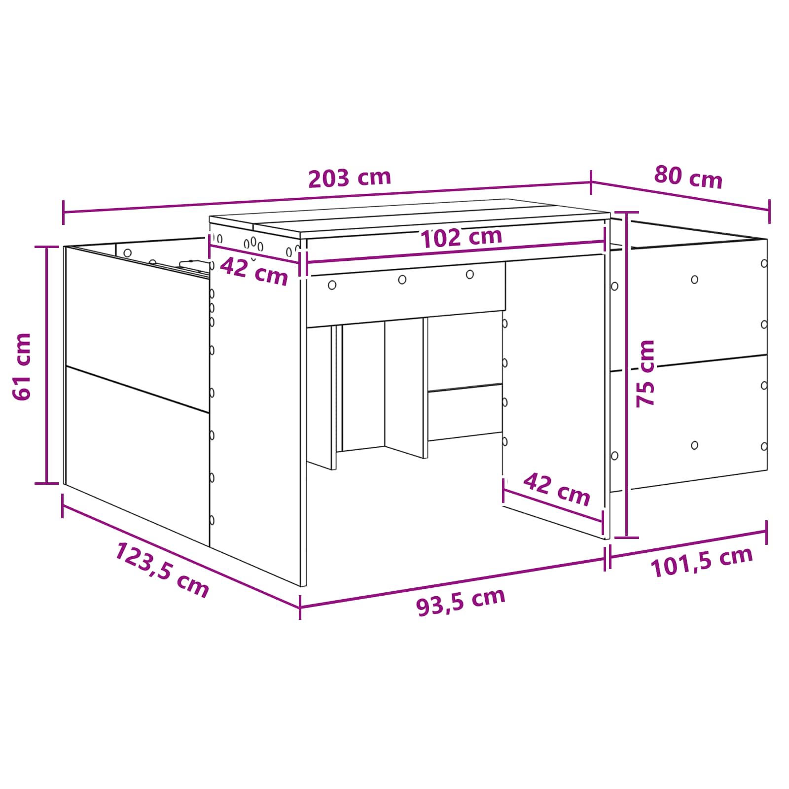 vidaXL Pojedyncze łóżko dla dzieci z biurkiem dąb Sonoma 80 x 200 cm