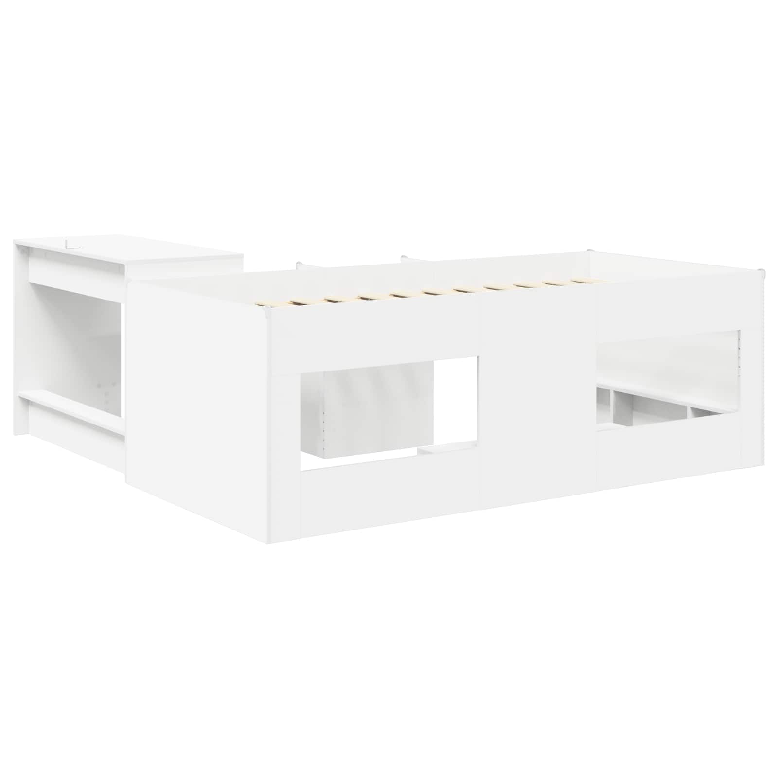 vidaXL Pojedyncze łóżko dla dzieci z biurkiem Biały 75 x 190 cm