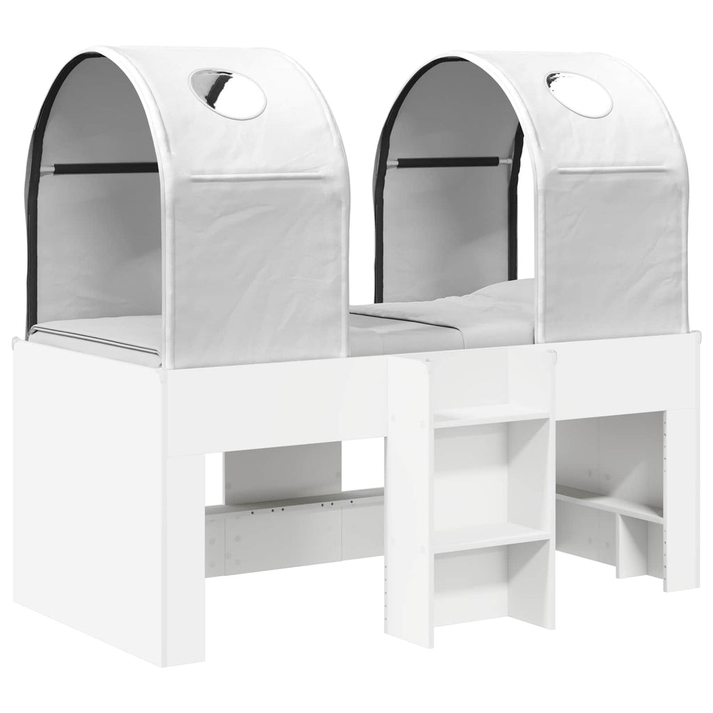vidaXL Łóżko z Tunel 4 pcs Biały Drewno inżynieryjne