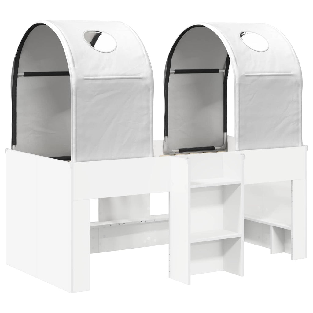 vidaXL Łóżko z Tunel 4 pcs Biały Drewno inżynieryjne