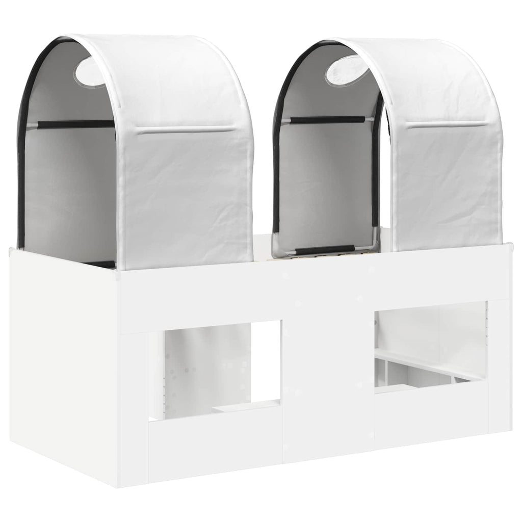 vidaXL Łóżko z Tunel 4 pcs Biały Drewno inżynieryjne