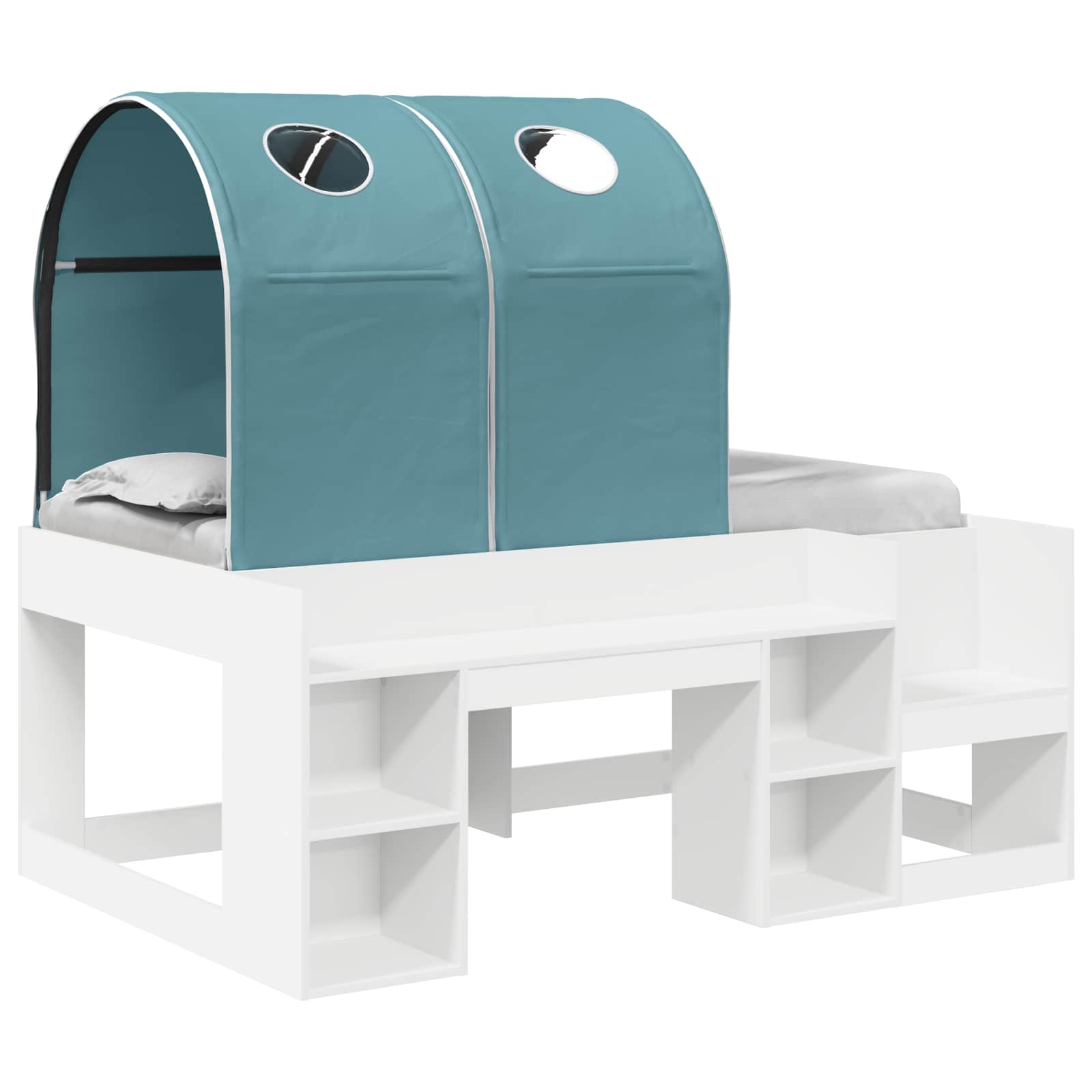 vidaXL Łóżko z Tunelami 4 pcs Biały i jasnoniebieski
