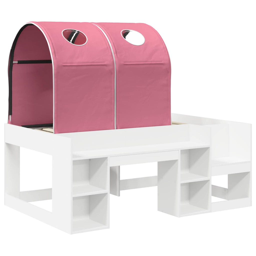 vidaXL Łóżko z Tunelami 4 pcs Biały i różowy Drewno inżynieryjne