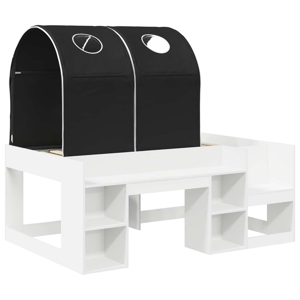 vidaXL Łóżko z Tunelami 4 pcs biały i czarny Drewno inżynieryjne