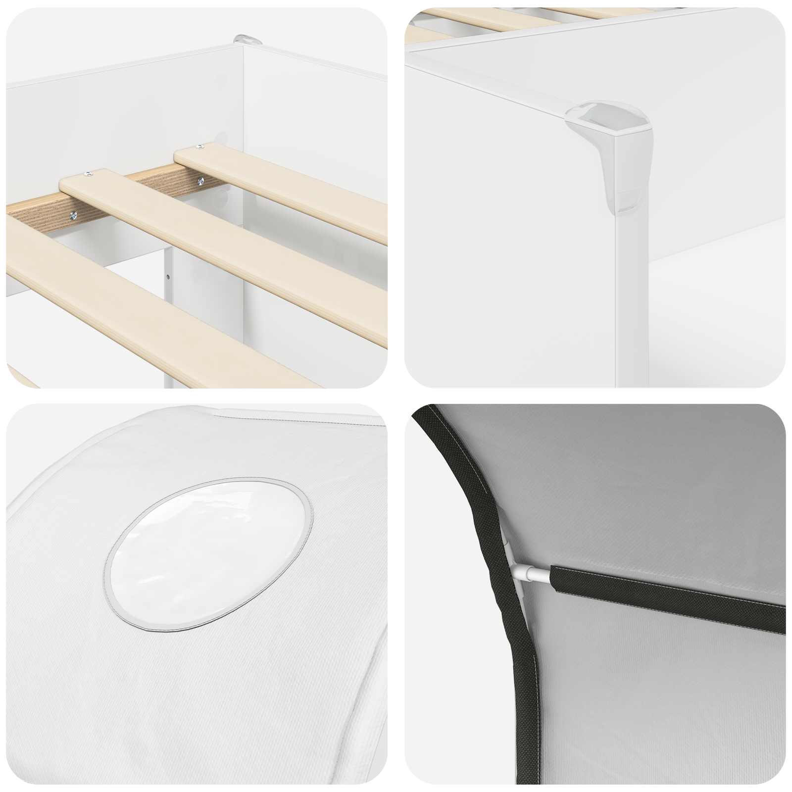 vidaXL Łóżko z Tunelami 4 pcs Biały Drewno inżynieryjne