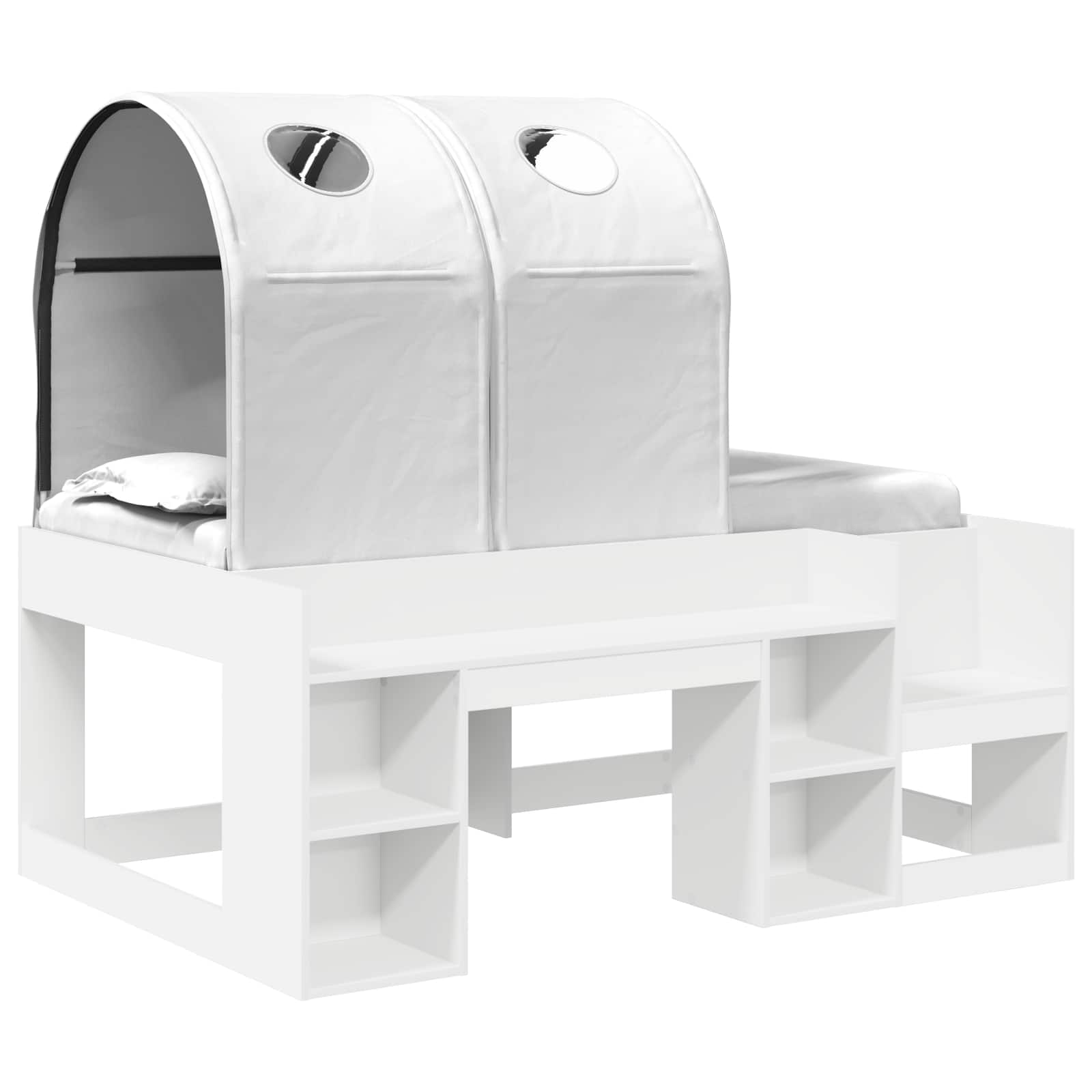 vidaXL Łóżko z Tunelami 4 pcs Biały Drewno inżynieryjne